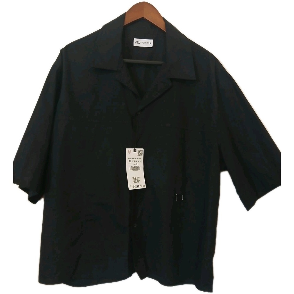 Zara Men Button Down Short Sleeve NEW WITH TAGS‎ Size XL LENGTH 26' #454C